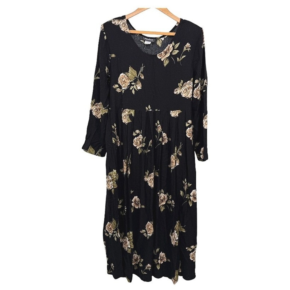 Impulsive Dress Floral Long Sleeve Midi Cottagecore Whimsy Modest Sz Large**